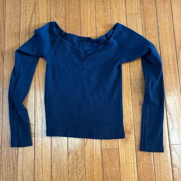 Brandy Melville Tops - Brandy Melville Dark Blue Long Sleeve Top